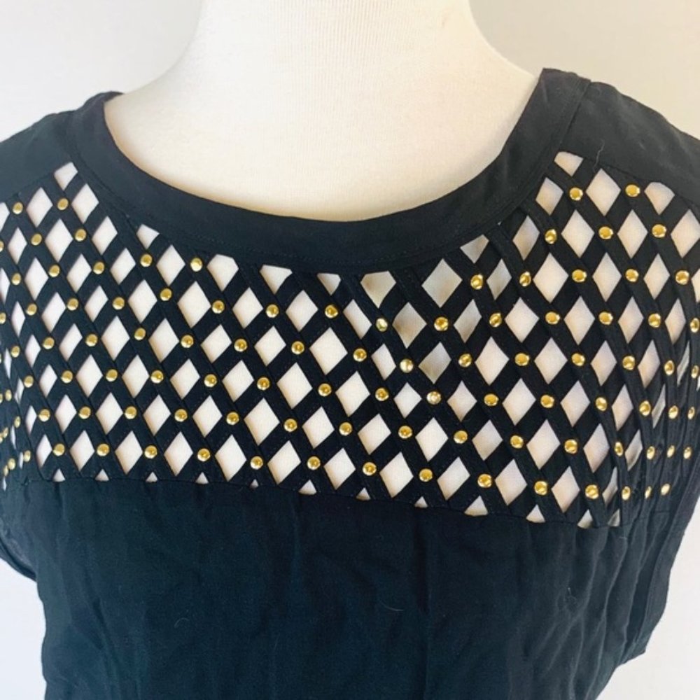 FREE PEOPLE Poison Apple Floral Fit & Flare Studded Top Dress Colorblock Size SP - Picture 8 of 9